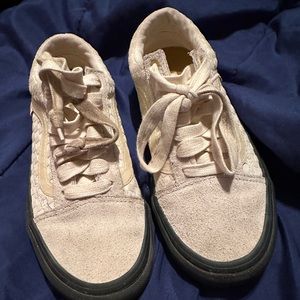 Vans, suede, cream, with dark sole, size 4.5